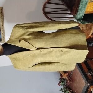 - Ellen Tracy Linda Allard Green Linen Blazer - Women's Size 8 Petite